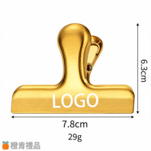 Custom Small Stainless Steel Bag Clip with Laser-Engraved Logo-M M尺寸不鏽鋼封口夾