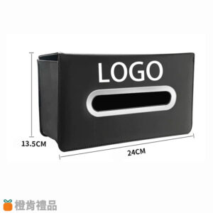 Custom Tissue Box with Logo (2) PU皮汽車椅背掛式面紙盒
