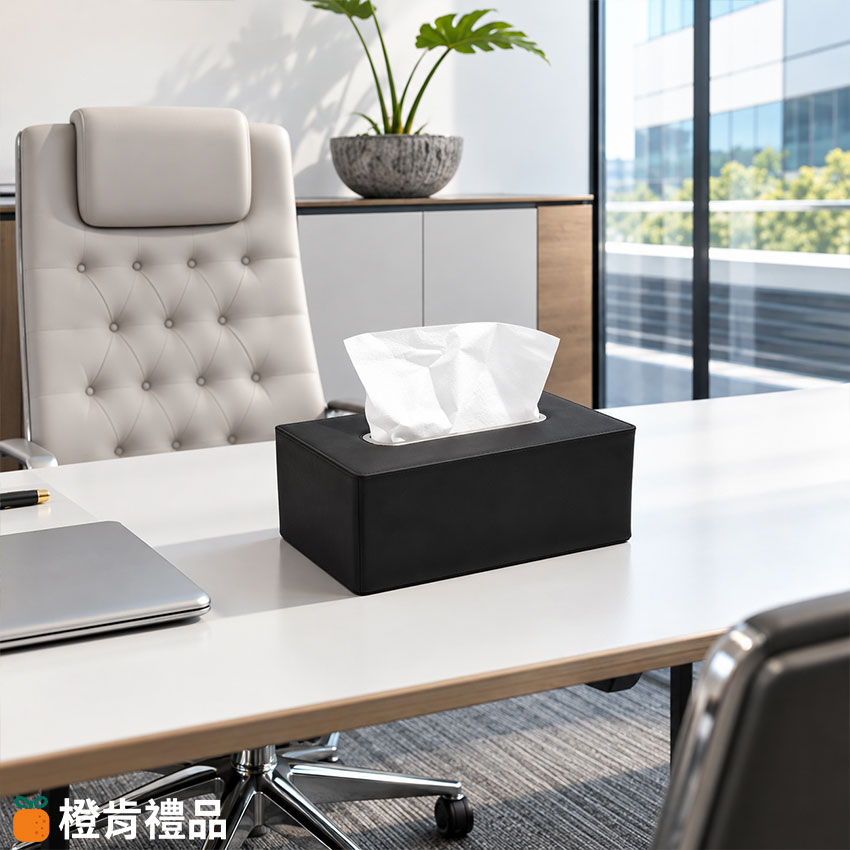 Custom Tissue Box with Logo (6) PU皮汽車椅背掛式面紙盒