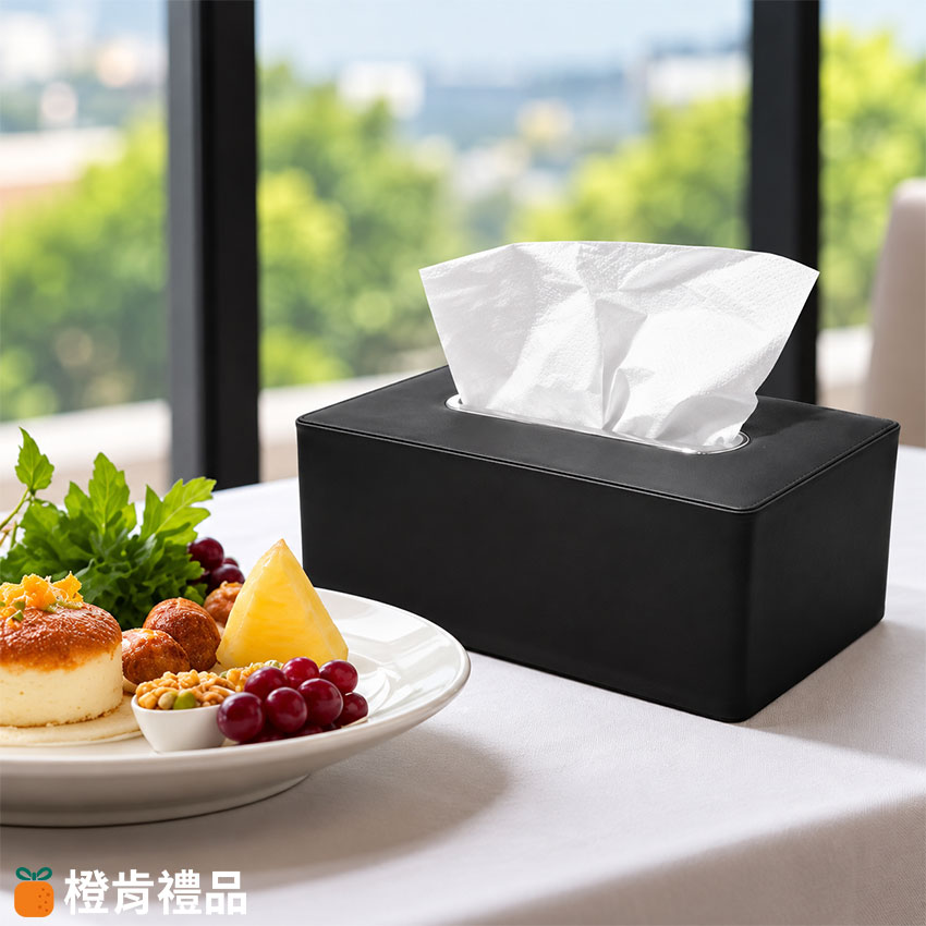 Custom Tissue Box with Logo (7) PU皮汽車椅背掛式面紙盒