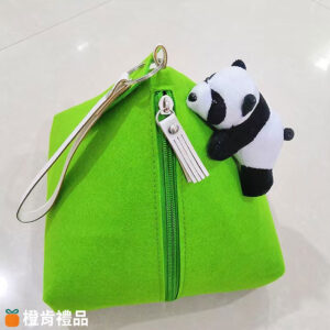 Custom Zongzi-Shaped Felt Pouch with Heat Transfer Logo (8) 粽子造型收納包