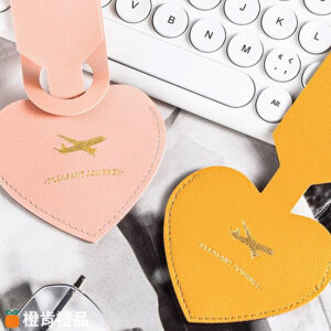 Heart-Shaped PU Luggage Tag (8) 心形PU皮行李牌