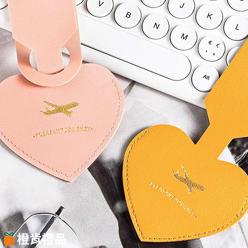 Heart-Shaped PU Luggage Tag (8) 心形PU皮行李牌