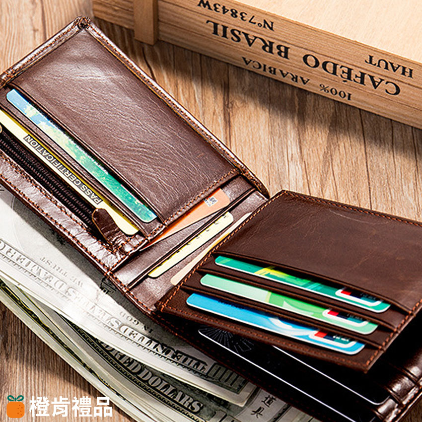 custom-cowhide-bifold-wallet-size-logo (2) 頭層牛皮短夾